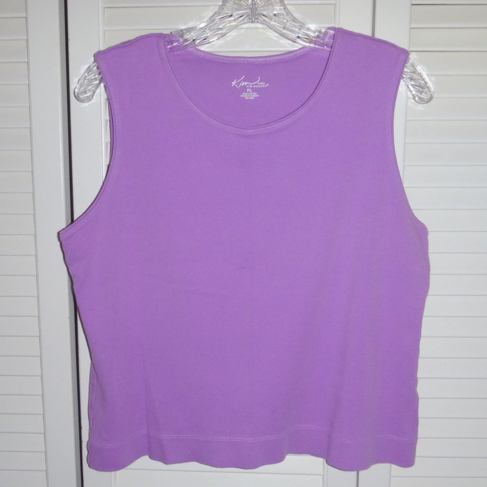 2 Solid Tanks hot pink & lavender size PL - Picture 6 of 8